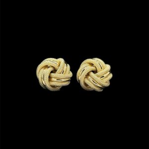 Boucles d'oreille noeud lisse sablé