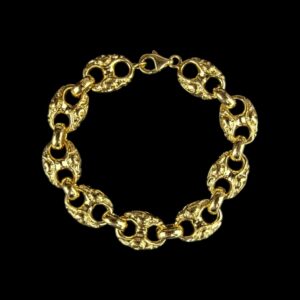 Bracelet maille café à motif
