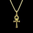 Ensemble croix ânkh maille palmier carré