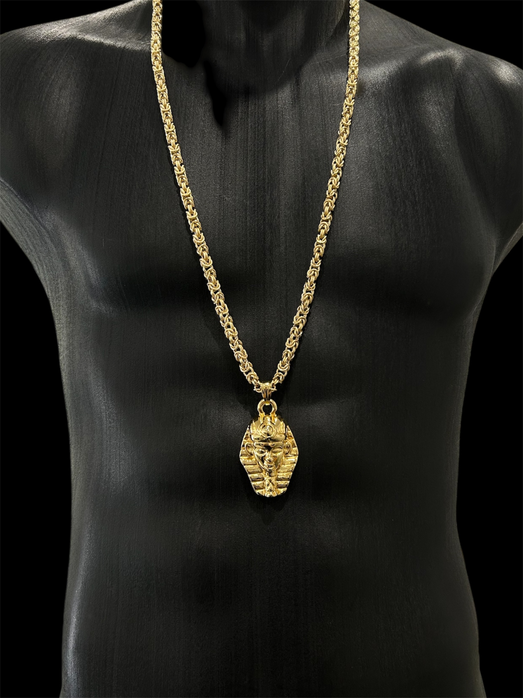Ensemble maille royale lissa sablé + pendentif pharaon électroformé