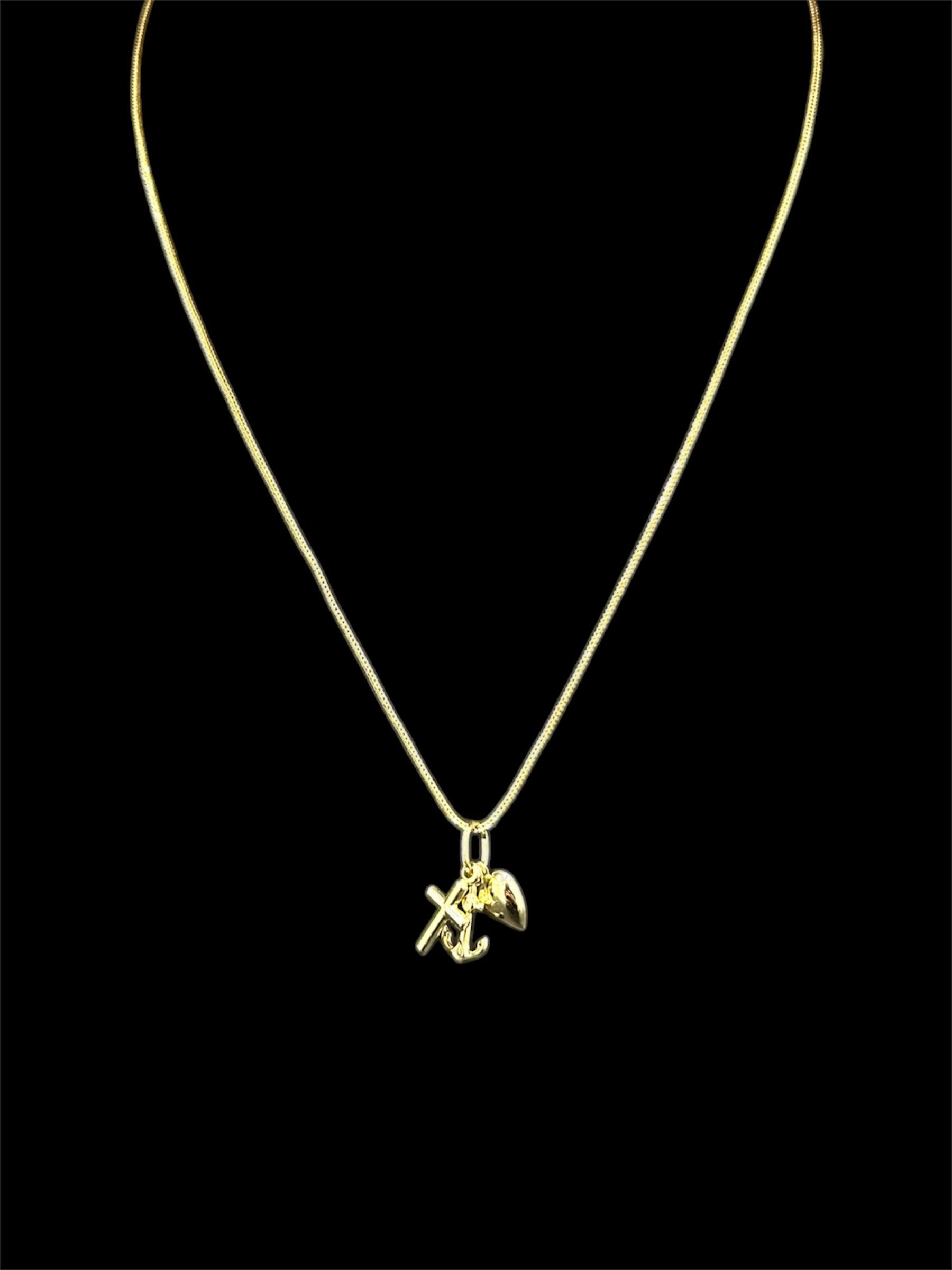 Ensemble pendentif 3 vertus or 18 carars