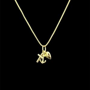 ensemble pendentif 3 vertus or 18 carats