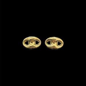 boucles d'oreille café 12mm coeurs