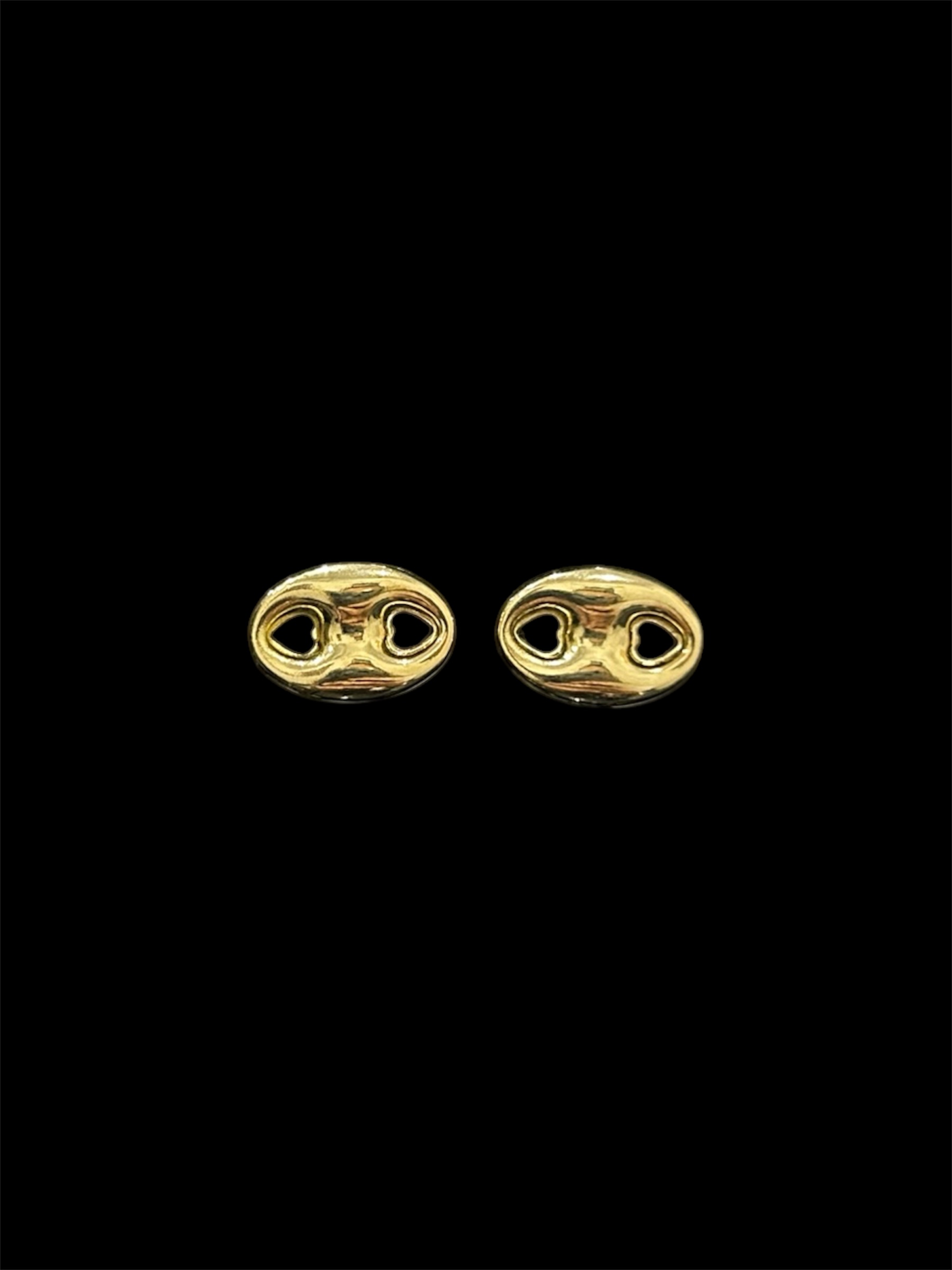 boucles d'oreille café 12mm coeurs boucles d'oreille café 12mm coeurs