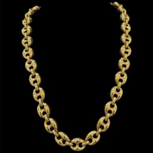 collier maille café 60cm 18mm.