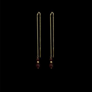 Boucles D'Oreilles Chainette Grenat