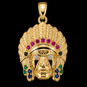 Pendentif 3d Tête d'Indien